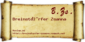 Breinstörfer Zsanna névjegykártya