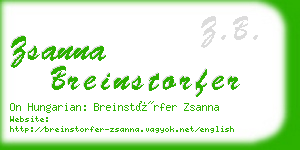 zsanna breinstorfer business card
